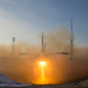 Illustration for article titled Heres a Rare View of the Soyuz Launch From the Hellish Flame Trench